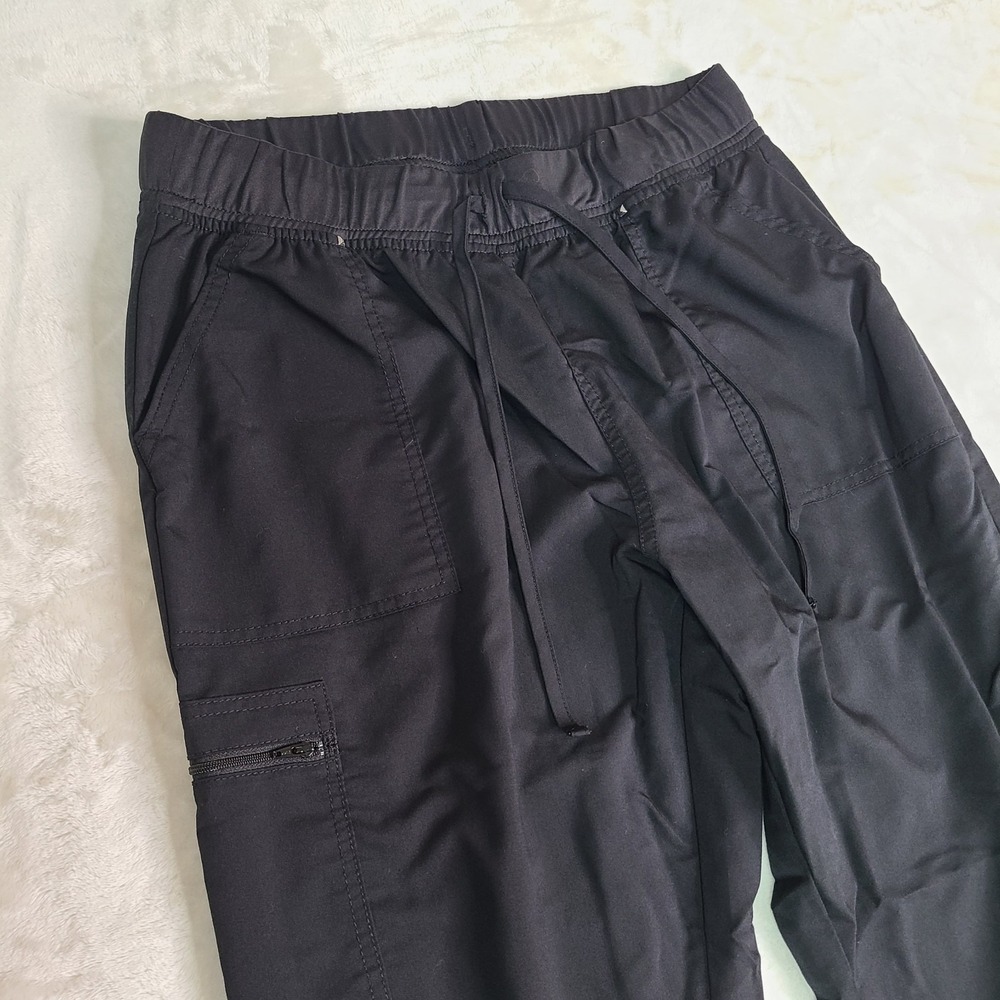 Scrubstar Women's Black Ultimate Stretch Drawstring Jogger Cargo Scrub Pant XL